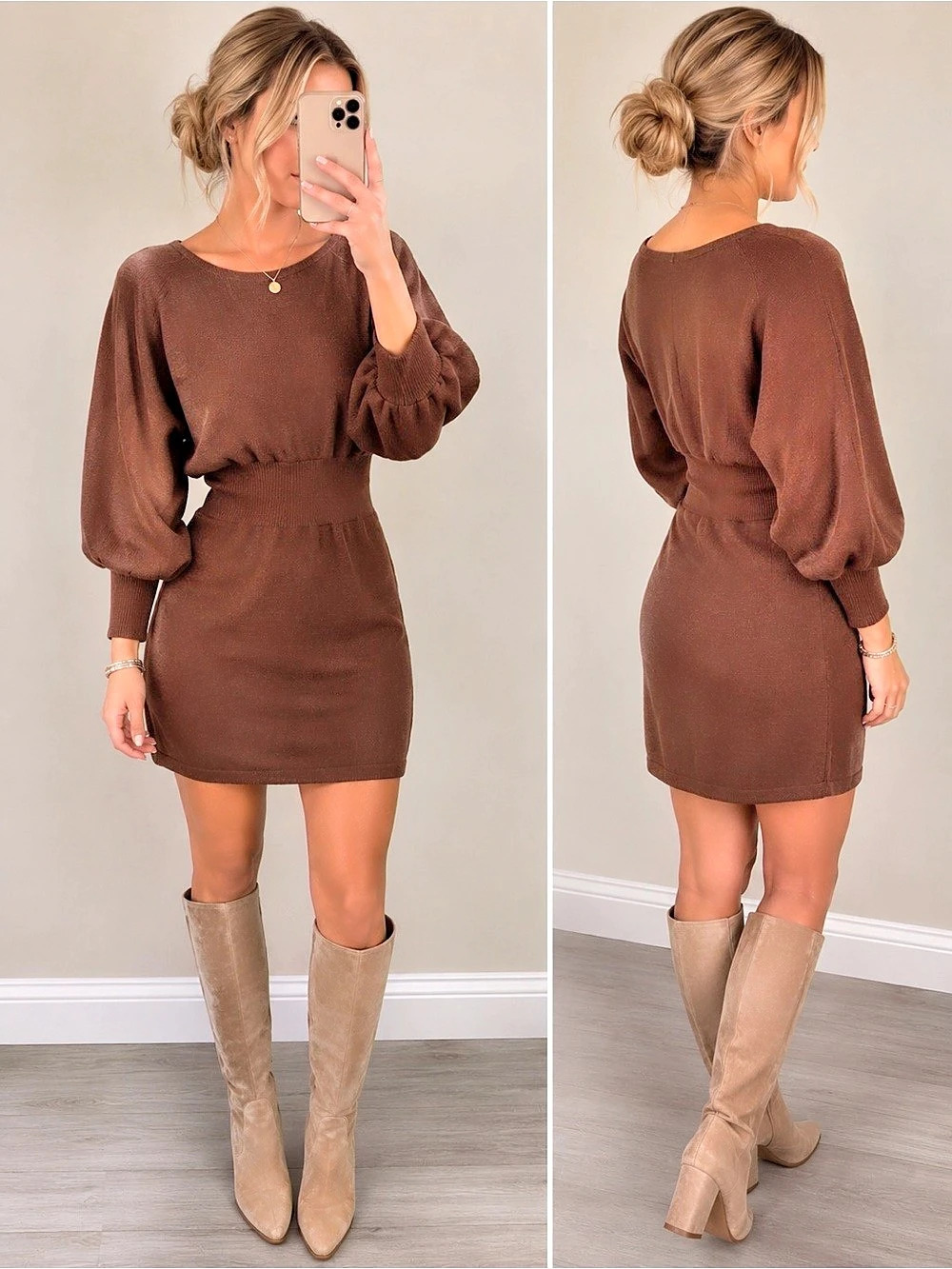 Women's Brown Mini Dress Like New